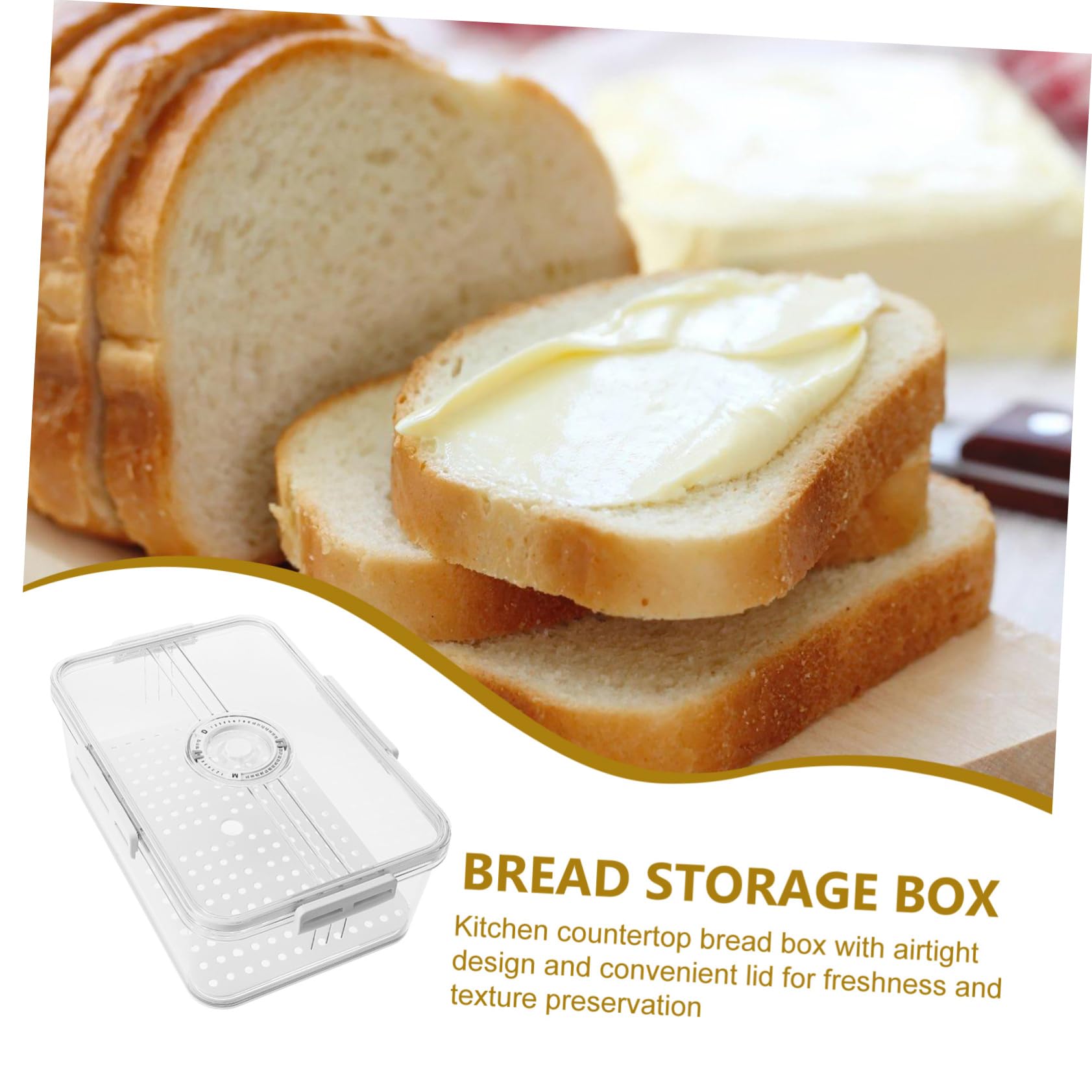 Zerodeko Brotkasten Moderne mit Deckel Xxl aus Kunststoff Luftdicht Frischebox für Selbstgebackenes Brot der Küchenarbeitsplatte