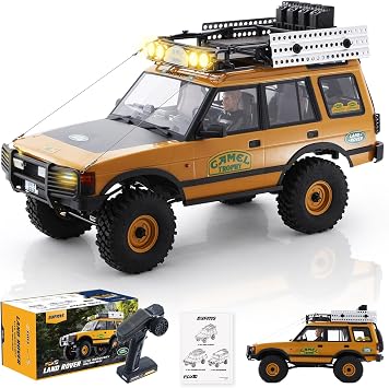FMS FCX10 1/10 RC Crawler Land Rover Camel Trophy Edition, Official Licensed 4WD All Terrain Off-Road RC Truck for Adults, High-Detail Scale RC Car with Metal Gears, Upgraded Shocks Discovery