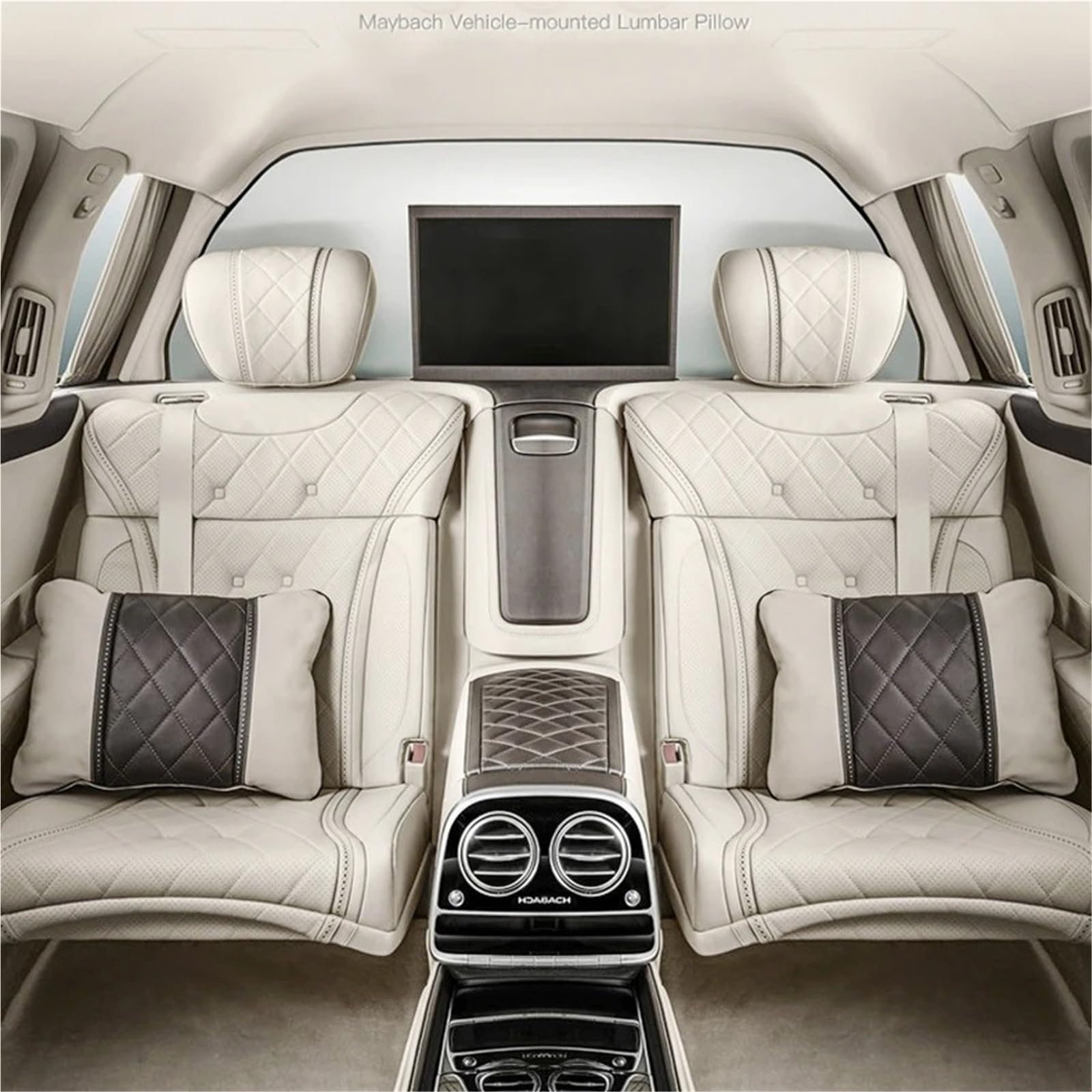 Coussin De Voiture Coussin Repose-Nuque en Cuir Nappa pour Mercedes, Compatible avec Maybach Classe S, Accessoires de Voiture Oreillers de Voyage | Hot Air Deflector B
