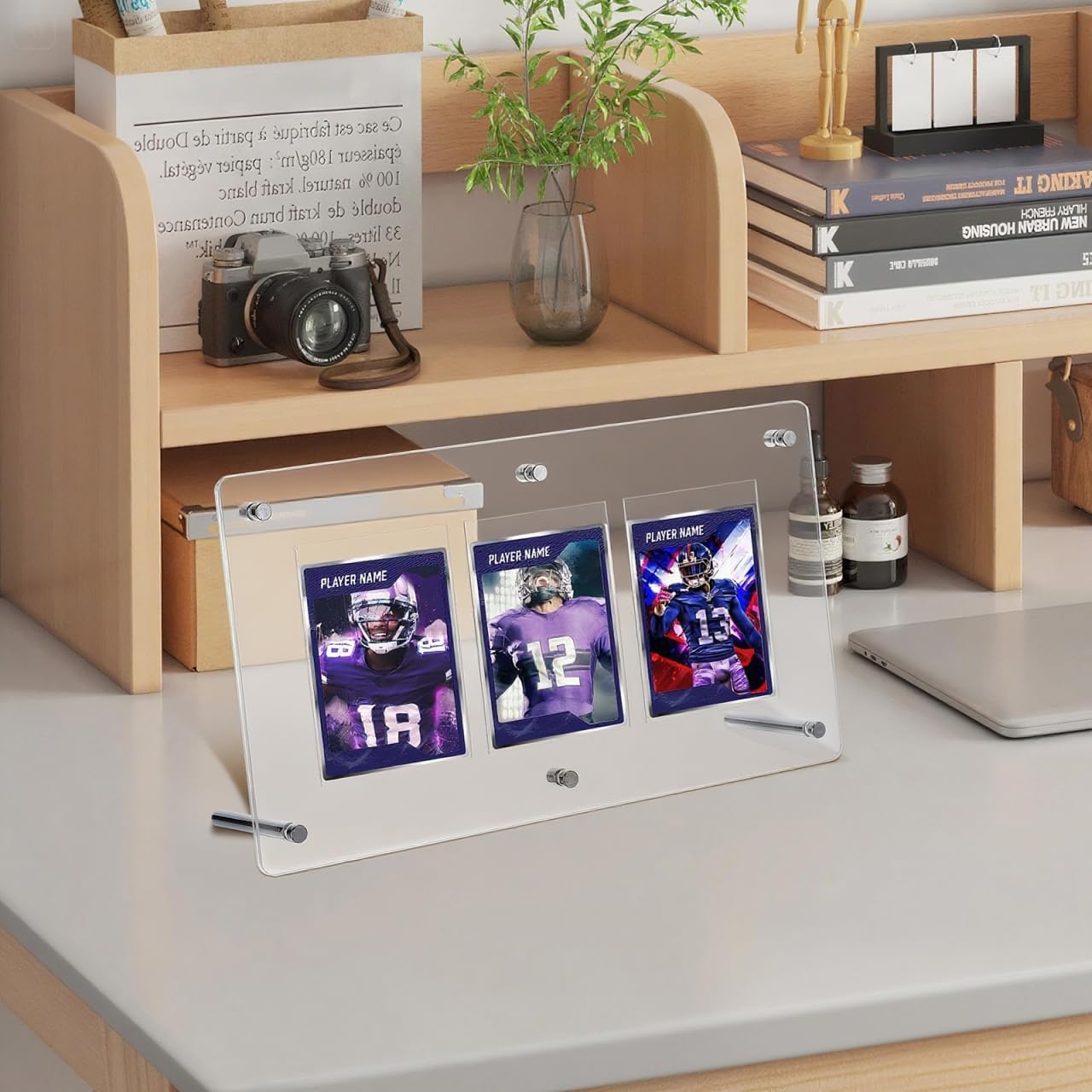 Cabilock Transparent Game Card Frame Holder Desk Holder for Collecting Cards Baseball Cards Storage Compartments