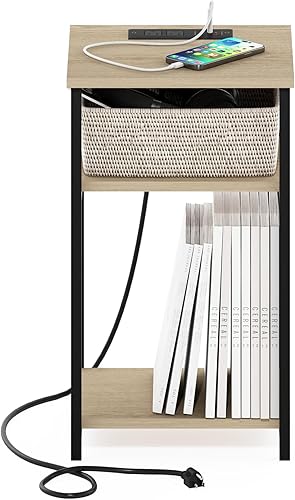 Miniatura 67 de Furinno Turn-N-Tube Haydn Mesa auxiliar, 1 unidad, roble francés gris/negro Roble Francés/Negro,Blanco,Cereza oscuro/ Negro,Ámbar Pino/Negro,cereza