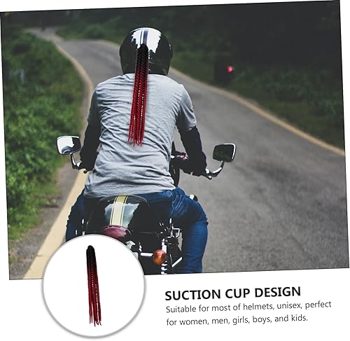 Miniatura 6 de Sosoport Casco para rastas de cola de caballo, adorno de bicicleta, casco de cola de caballo, trenza de cola de caballo, casco de motocicleta,