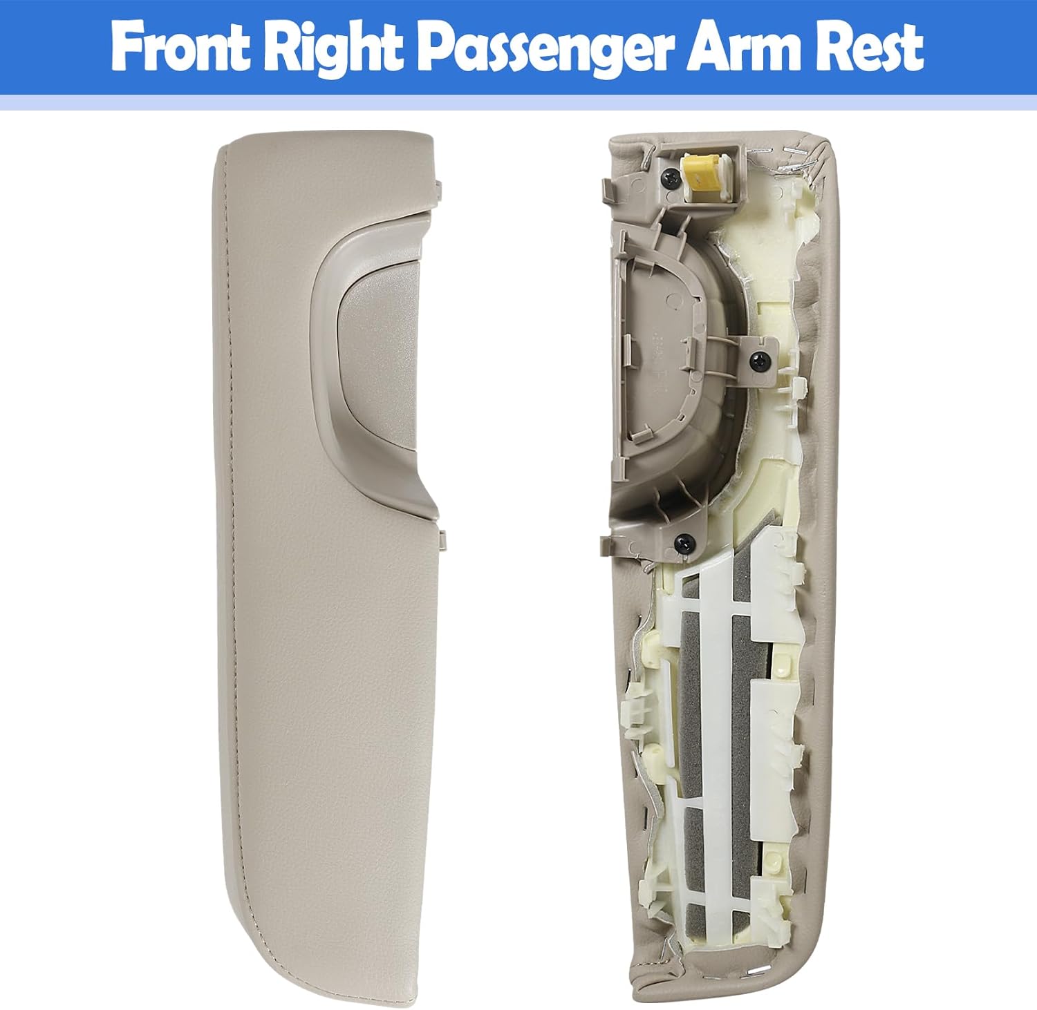 Front Right Passenger Door Beige Leather Arm Rest Compatible with Nissan Altima 2010-2012 Inner Door Armrest Panel Trim