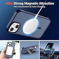 Vista 1212 de SUPFINE Funda magnética para iPhone 11 con protector de pantalla (compatible con MagSafe) (protección contra caídas de grado militar), translúcida