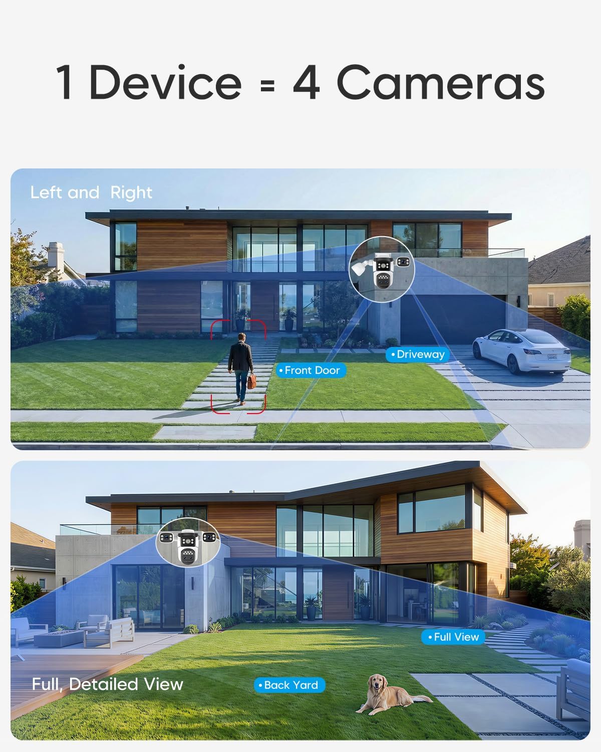 VSTARCAM 4-Lens Security Cameras Wireless Outdoor, 2K Security Camera Outdoor for Home Security, 360° View PTZ, 10X Hybrid Zoom, AI Tracking, Color Night Vision, IP66 Weatherproof, Camara de Seguridad - Image 2