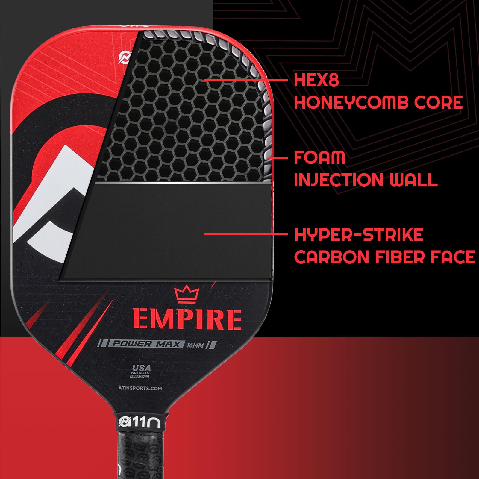 Amazon.co.jp: A11N Empire エッジレス ピックルボールパドル – 両手