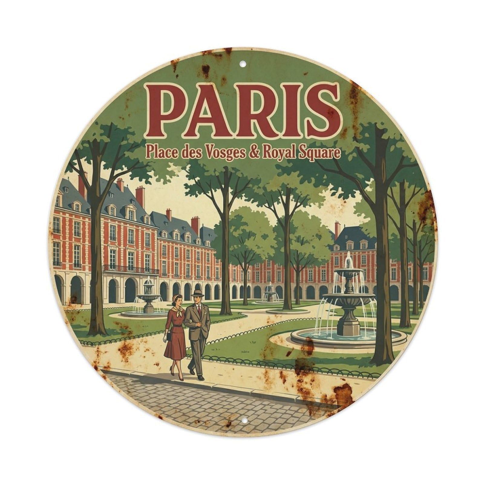 Luxembourg Garden Palace Heritage City Paris Travel Metal Tin Sign