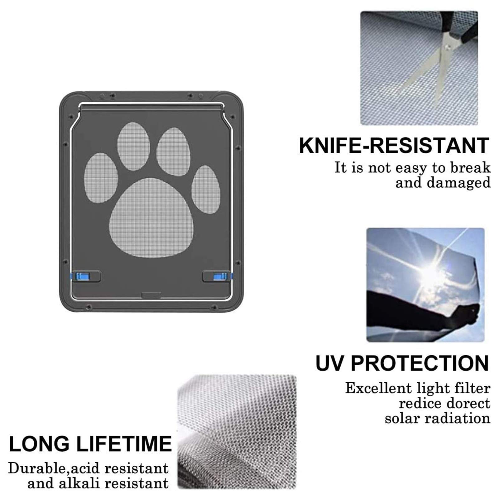 Katzenklappen Hua Haustiertür/Katzenklappe Mit 2-Wege-Verriegelung, Automatisches Abschließbares Haustiergatter, Anti-UV-ABS Und Nylonmaterial-PET-Winddichte-Tür, 2 Größen (Size : Small)