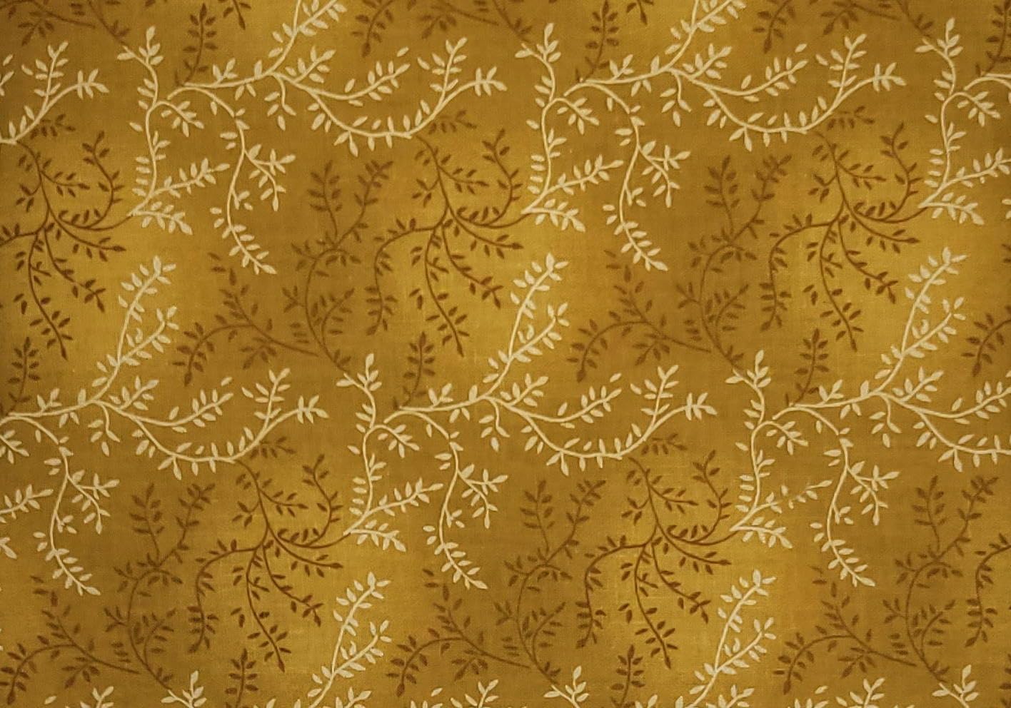 Quilt Backing, Large, Seamless, Gold Leaf, from AQCO, 108"x108"