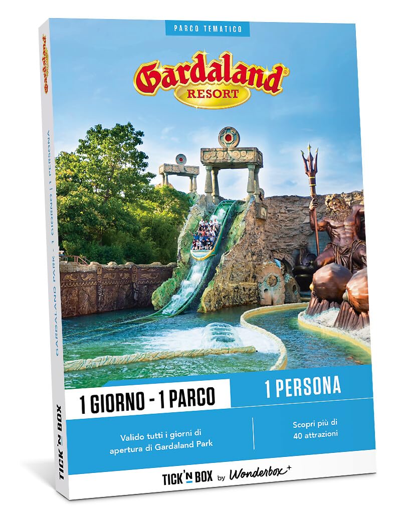 Tick&Box - Geschenkbox - Gardaland Park - 1 Tag 1 Park - 1 Person - 1 Karte für 1 Tag im Gardaland Park, gültig für alle Eröffnungstage