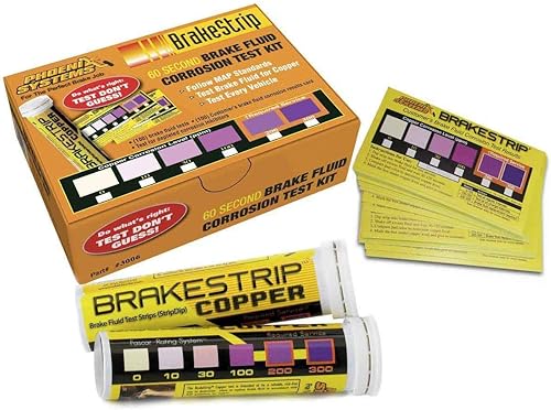 Phoenix Systems (3006-B) kit de tira de prueba de líquidos de freno, 100 tiras de prueba y 100 tarjetas de clasificación, BrakeStrip, FASCAR