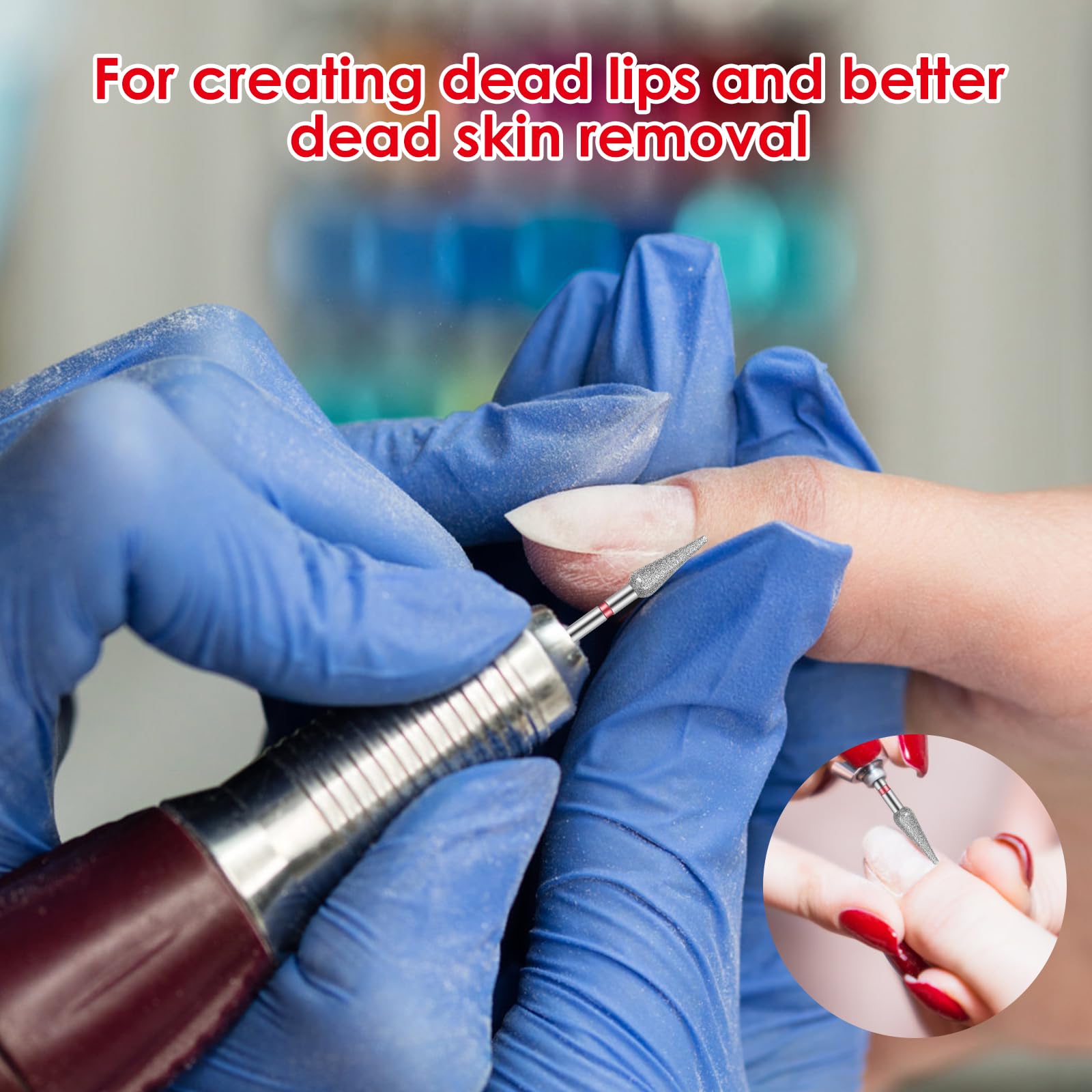 Sibba Set di 6 punte per trapano per cuticole in acciaio inossidabile con custodia per manicure pedicure trapano diamantato per lucidatura file di rettifica strumenti in metallo professionale in