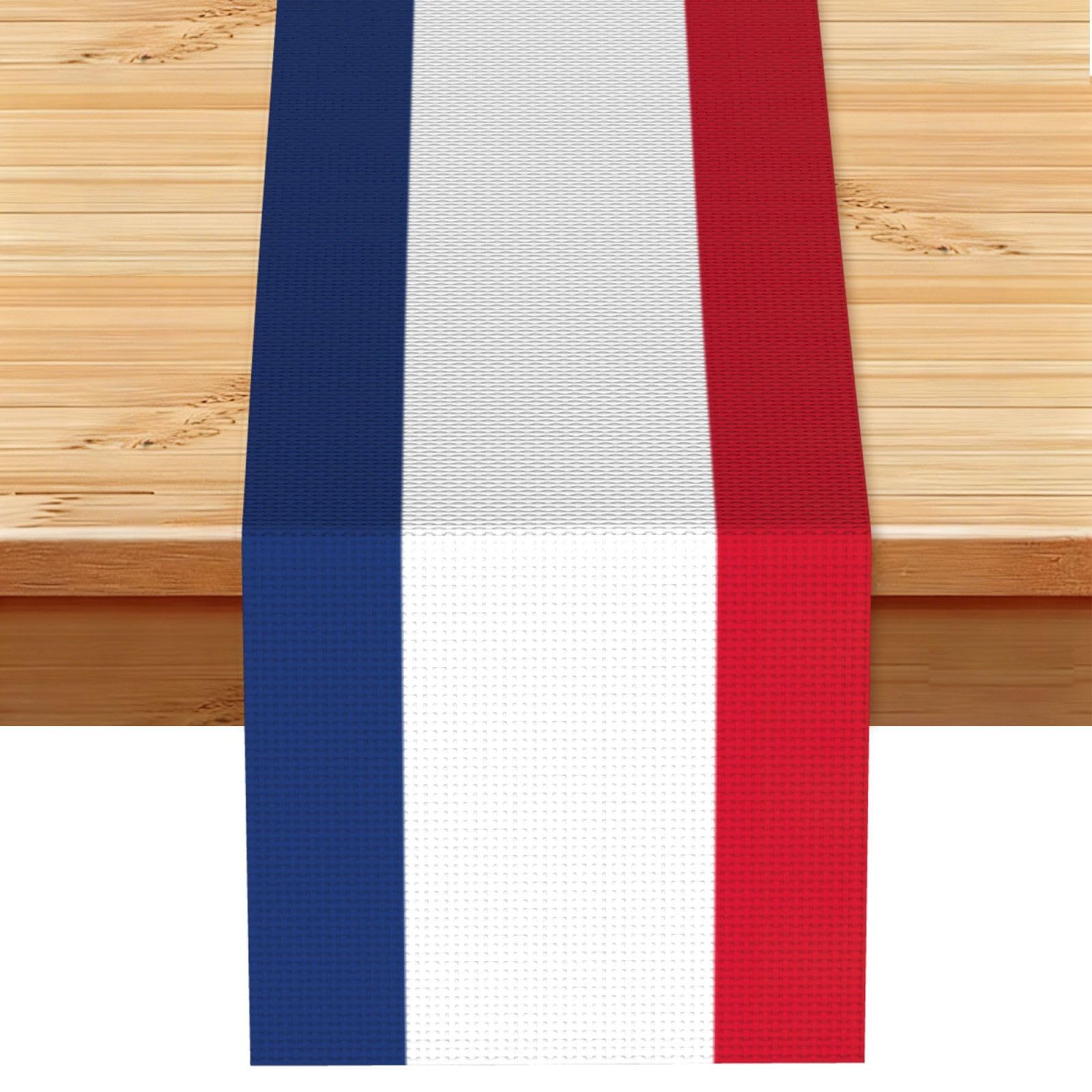 Dutch flag Printed Table Runner 13 x 72, Wrinkle Resistant Decor for Dining Table Coffee Table Fireplace