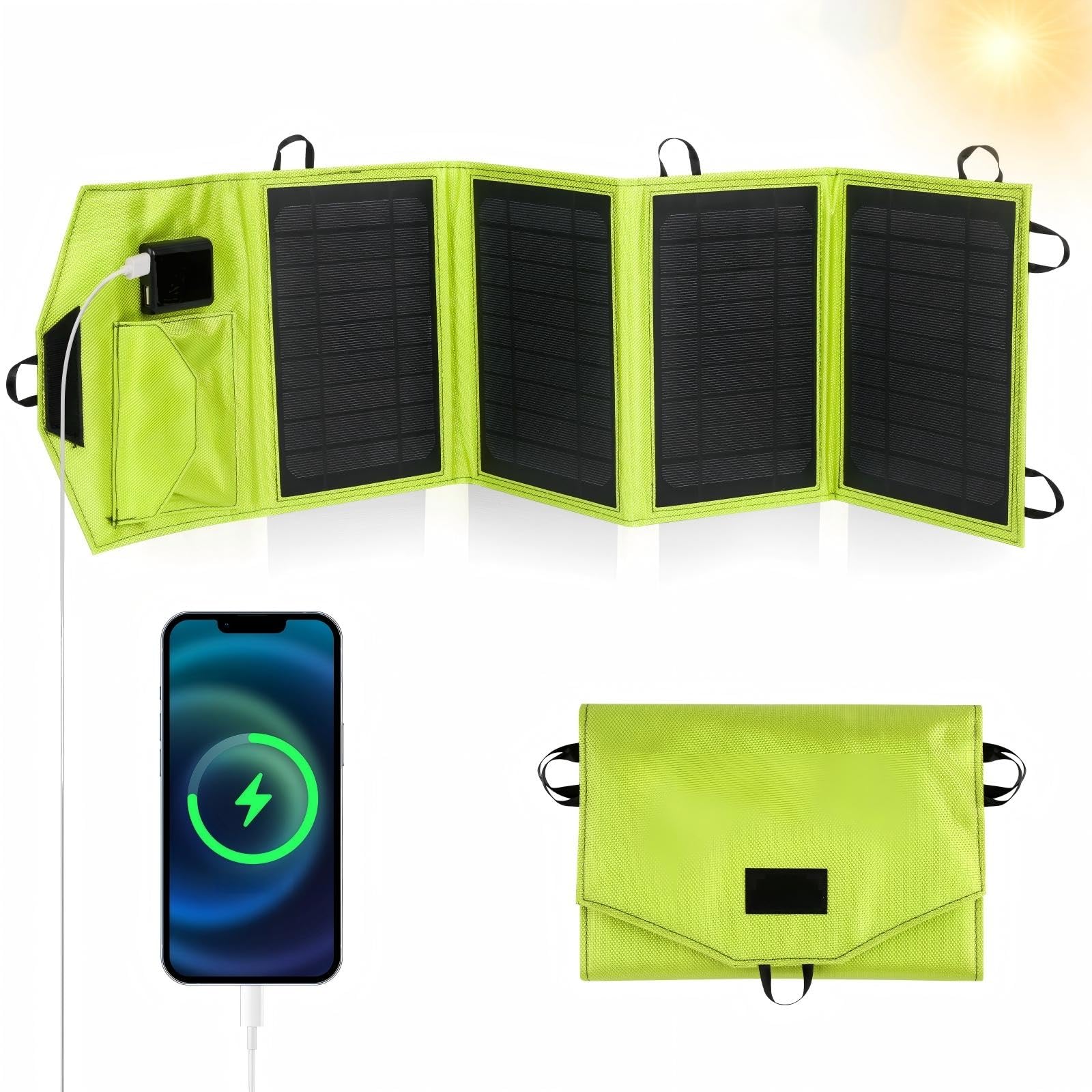 KIYIWIN（キーウィン) ソーラーチャージャー ソーラーパネル 小型 2USBポート ソーラー充電器 折り畳み式 太陽光充電 USB充電 スマホ充電 Amazon | KIYIWIN（キーウィン) ソーラーチャージャー ソーラー充電器