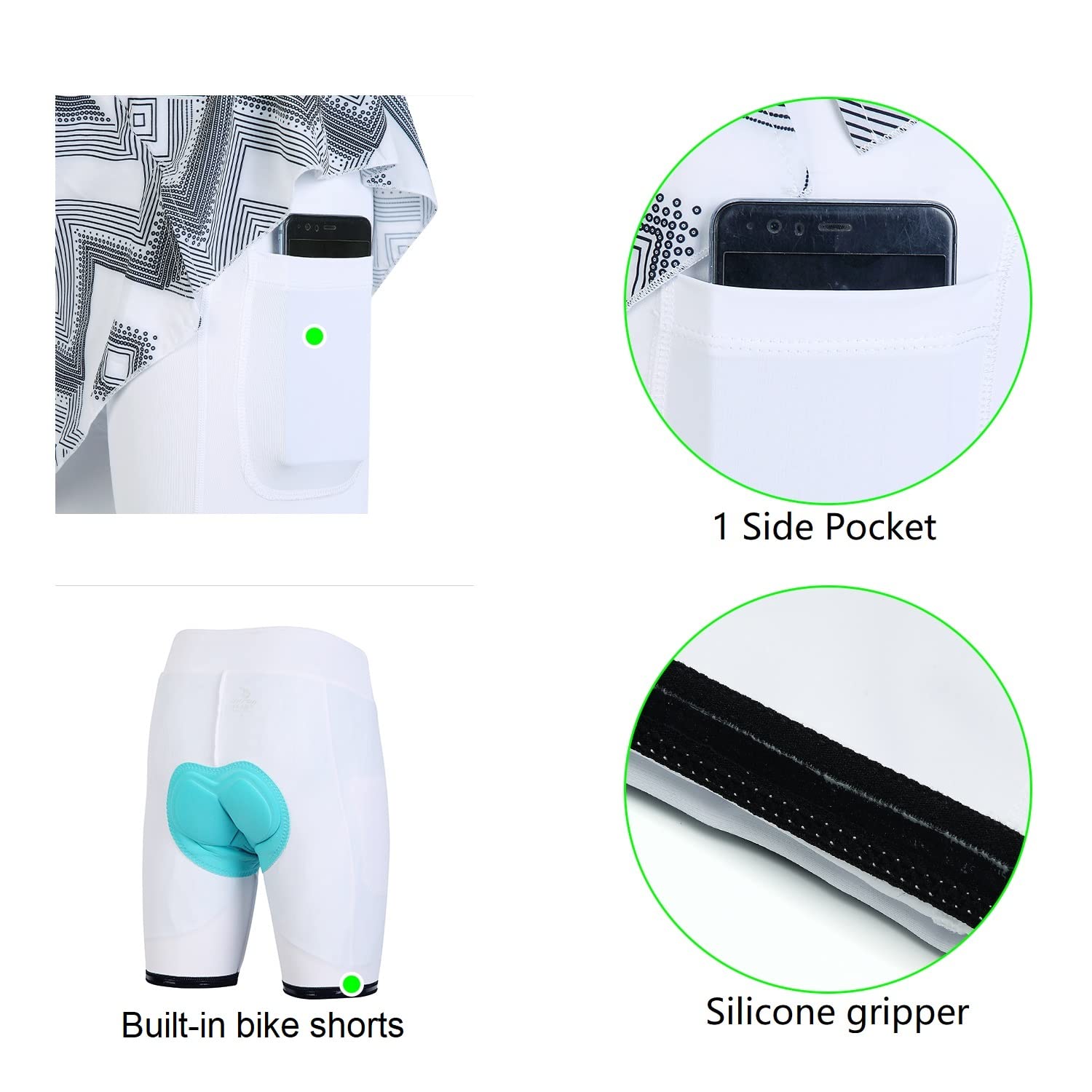BEROY Short de Cyclisme à séchage Rapide et Respirant pour Femme, avec Rembourrage 3D
