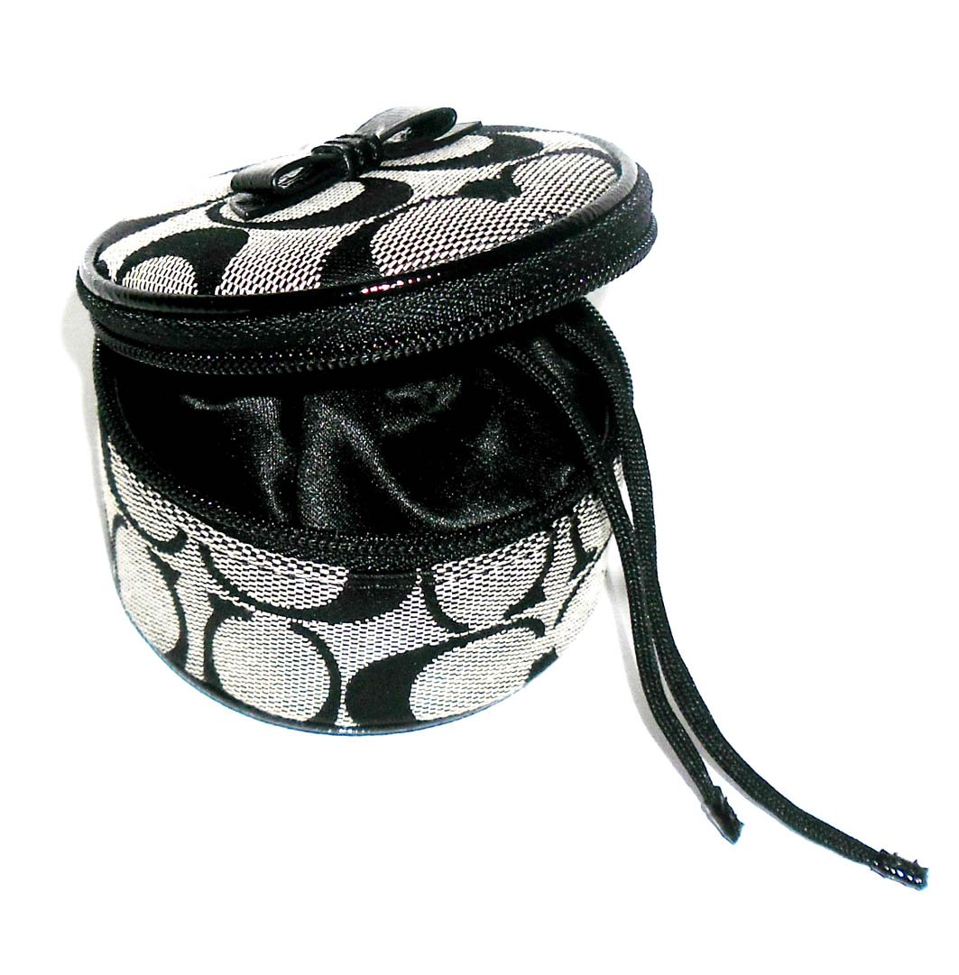Coach Black White Sis Bow Jewelry Pouch Bag Box Case Desertcart
