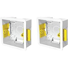 1 Gang Dry Lining Back Box 35mm | Fast-Fit Electrical Wall Box for Plasterboard Pack of 2