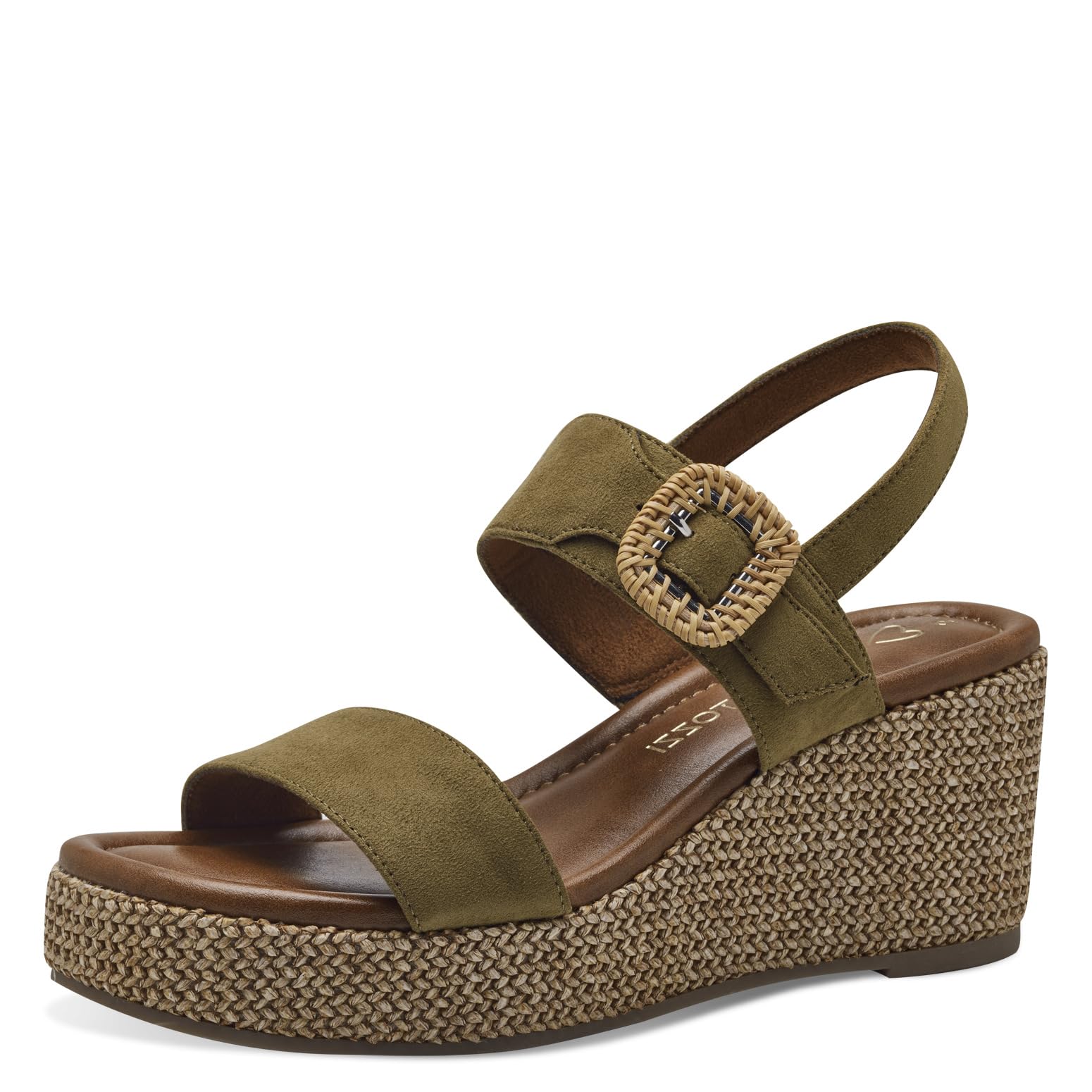 MARCO TOZZI Women's 2-28039-42 Wedge Sandal, FERN GREEN COM, 6.5