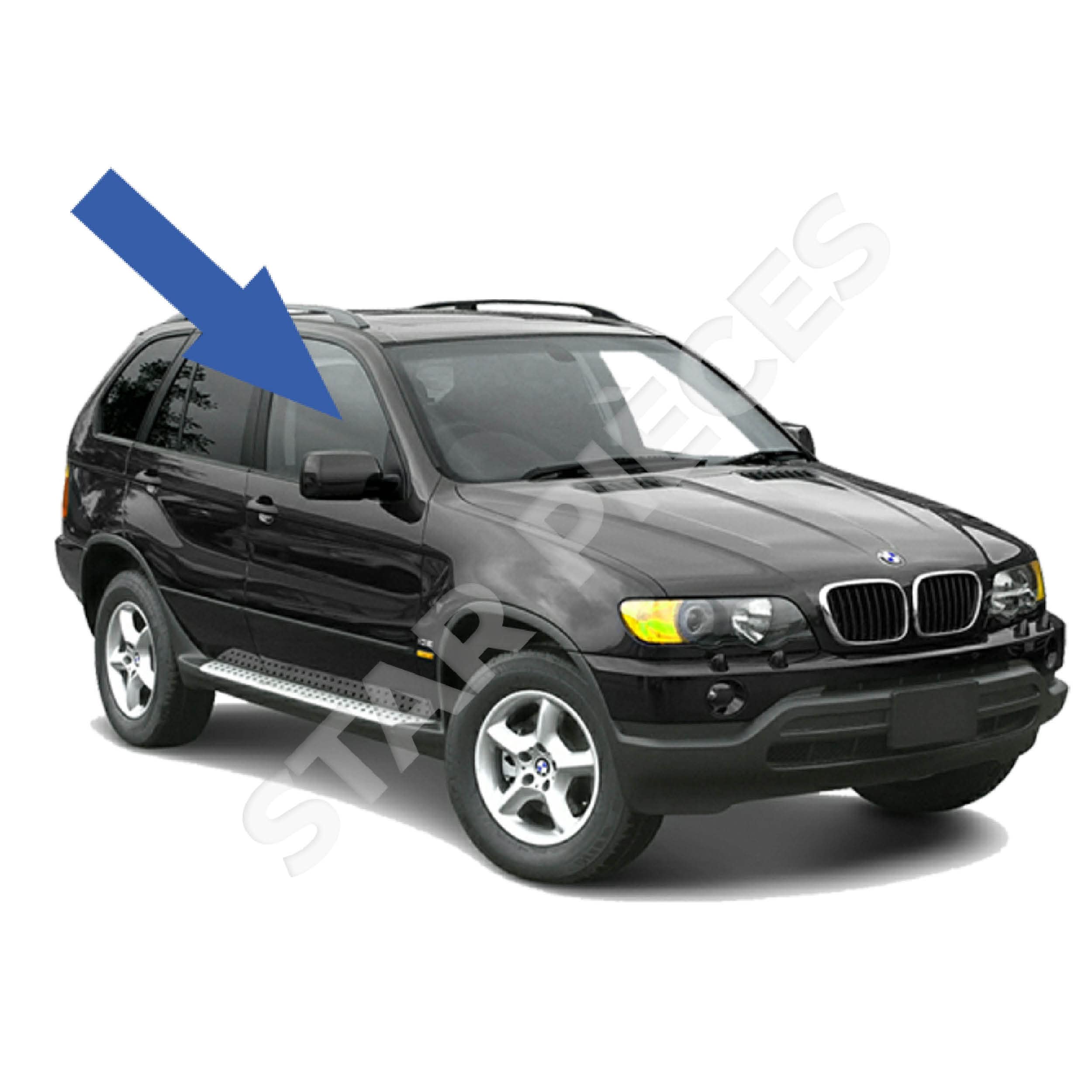 STARKIT PERFORMANCE Elevalunas compatible para BMW X5 E53 (2000-2006) CON MOTOR | DELANTERO DERECHO (pasajero) 51338254912, 67628381020