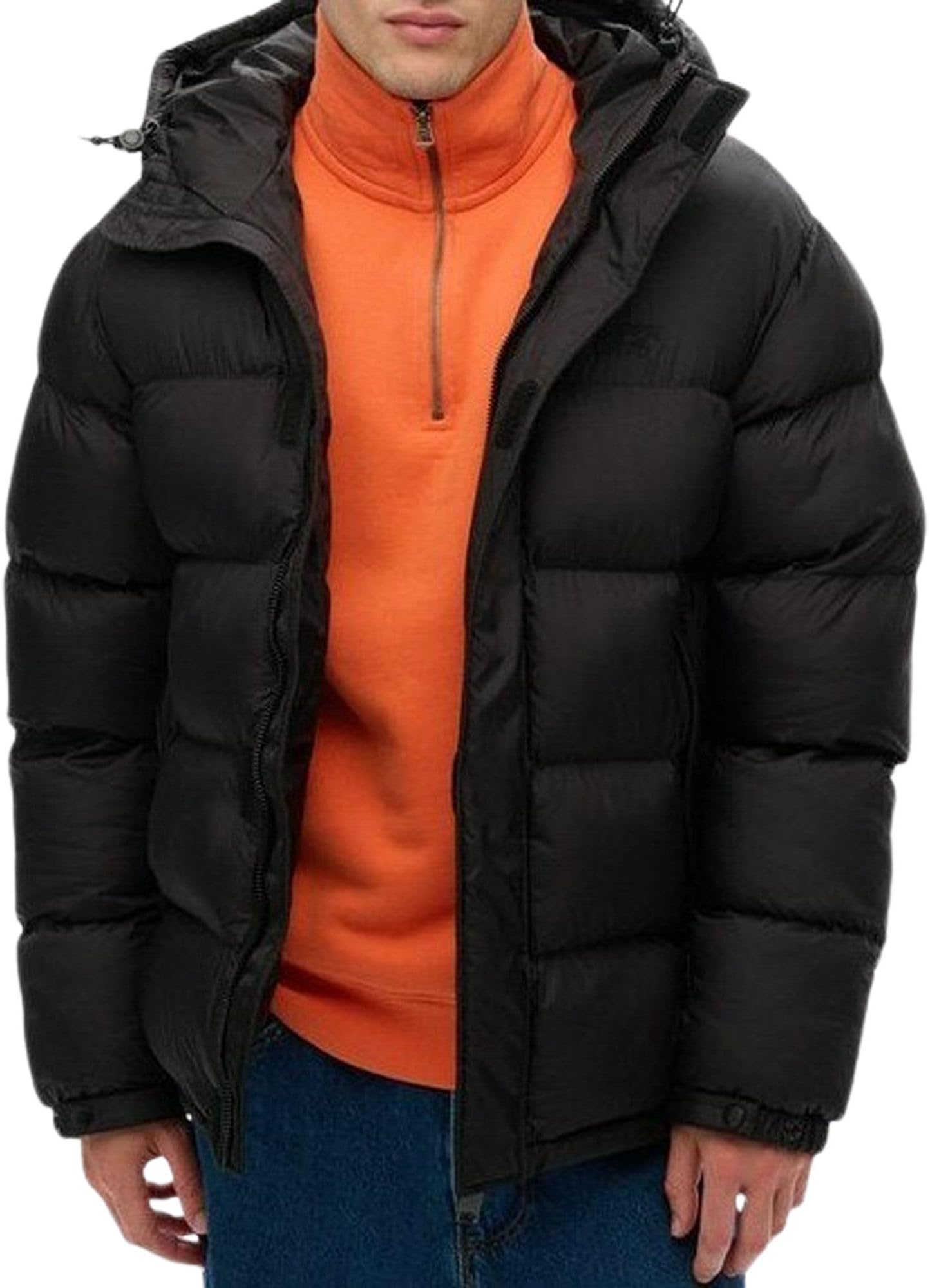 Men's Hooded Tech Padded Jacket, Black, XL
