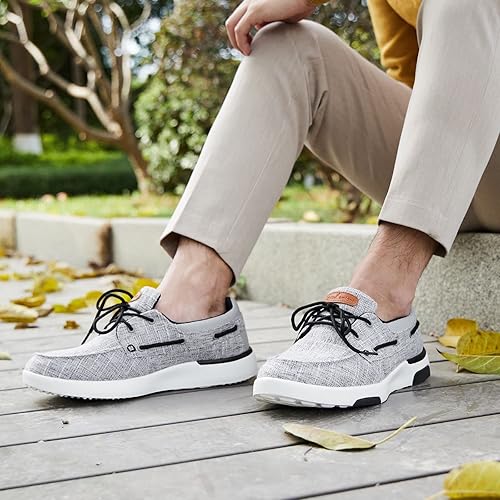 Miniatura 8 de OrthoComfoot Zapatos ortopédicos para caminar con cordones para fascitis plantar, mocasines casuales de lona con soporte de arco, cómodos zapatos de