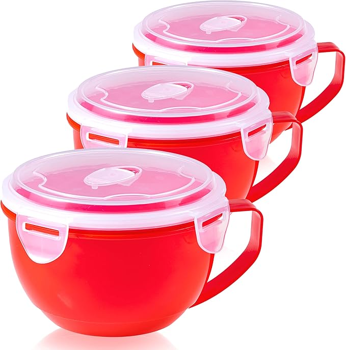 MATICAN Microwave Bowl with Lid, 3Pack Microwave Soup