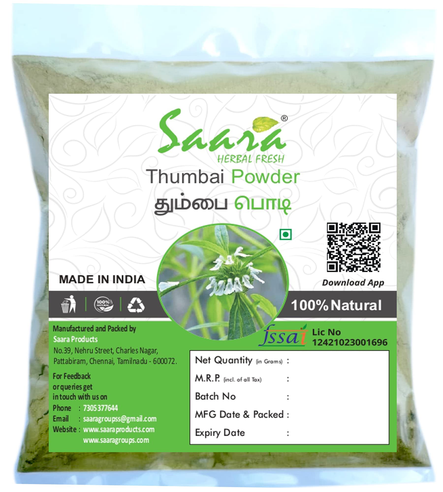 See full amazon price history chart for Saara HERBAL FRESH Thumbai Powder, 100g, Leucas Aspera, Madhupati, Goma, Dronapushpi, Chota Halkusa Powder, (Pack of 1 X 100g) Saara HERBAL FRESH Thumbai Powder, 100g, Leucas Aspera, Madhupati, Goma, Dronapushpi, Chota Halkusa Powder, (Pack of 1 X 100g) (B085VCJFM4) Amazon Price History, Amazon Price Tracker