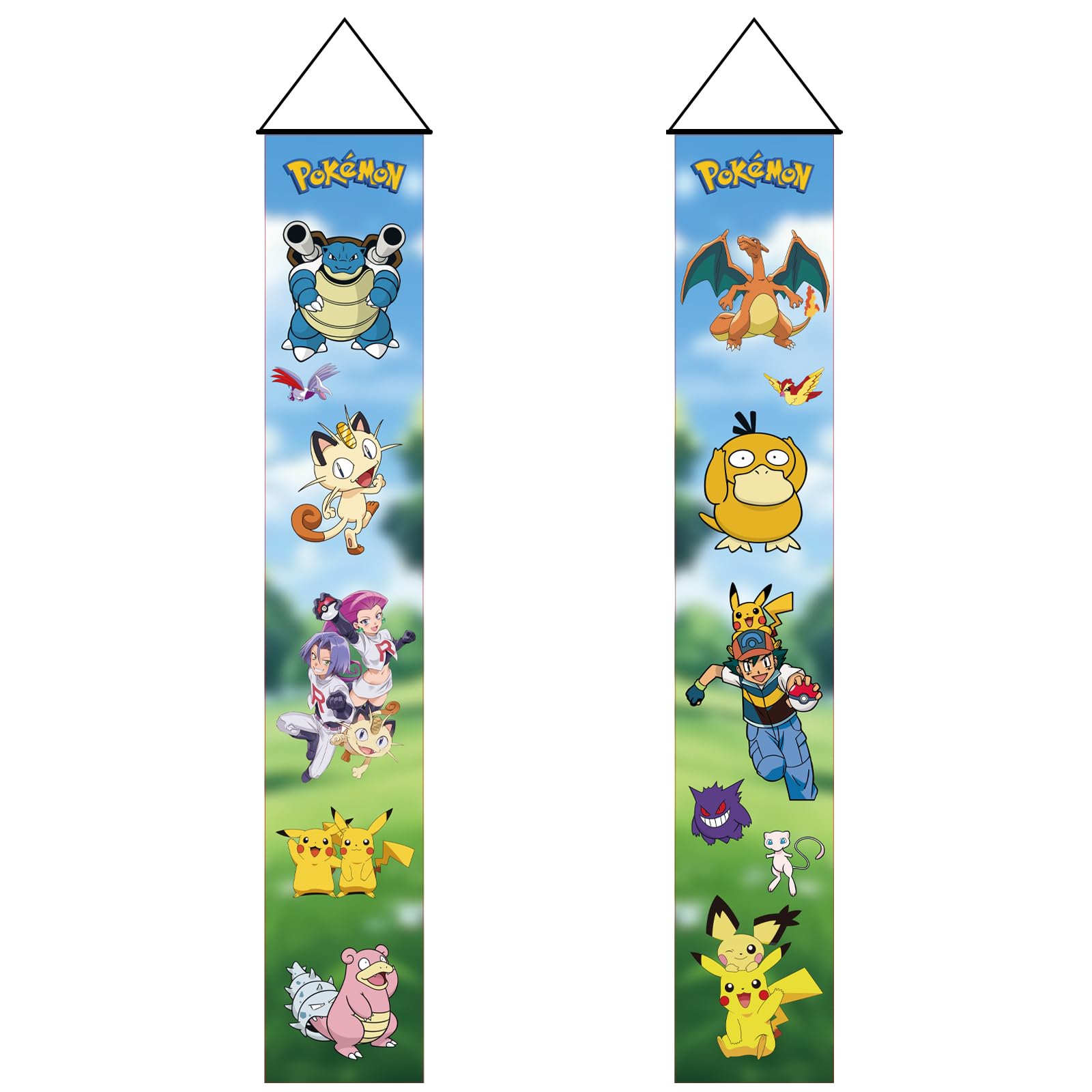 Photo 1 of 2Pcs Cartoon Birthday Party Porch Sign Door Hanging Banner Birthday Party Supplies for Wall Decorations.