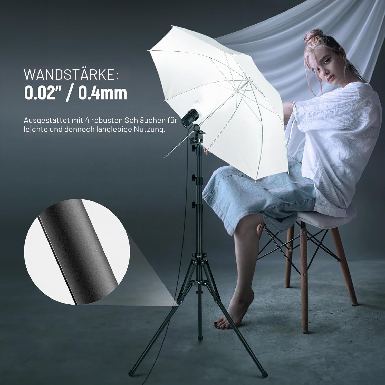 Neewer Stativ aus Metall mit umkehrbaren Beinen 180° und Tasche, 178 cm, tragbares Stativ mit Schraube 1/4 Zoll 5/8 Zoll für Innen- und Außenfotografie Speedlite Strobo Ring Light Softbox, ST178R