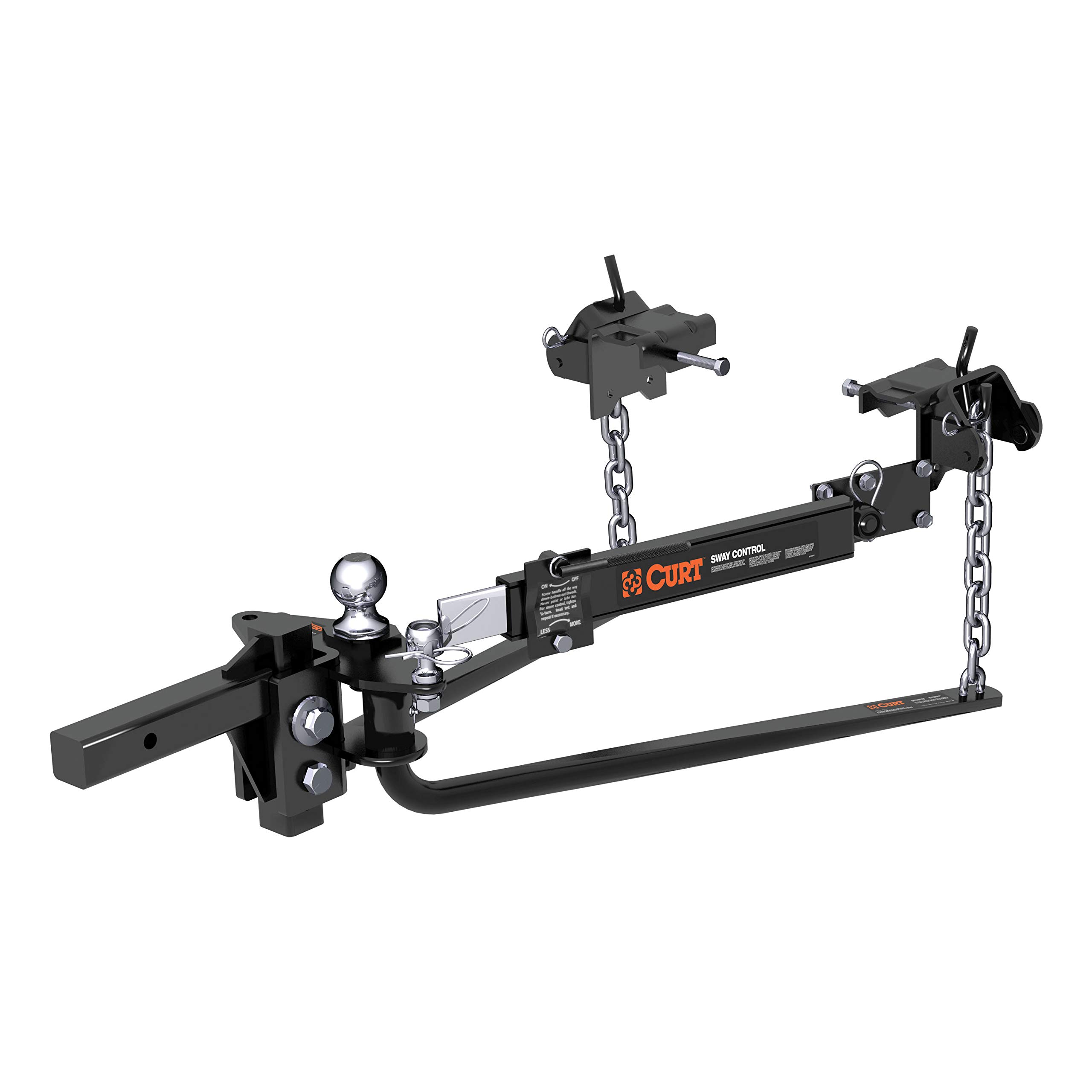 Photo 1 of CURT 17063 Round Bar Weight Distribution Hitch with Sway Control, 2" Shank, 2-5/16" Ball, 10,000-14,000 lb GTW, 1,000-1,400 lb TW, Integrated Lubrication for Travel Trailers and Campers