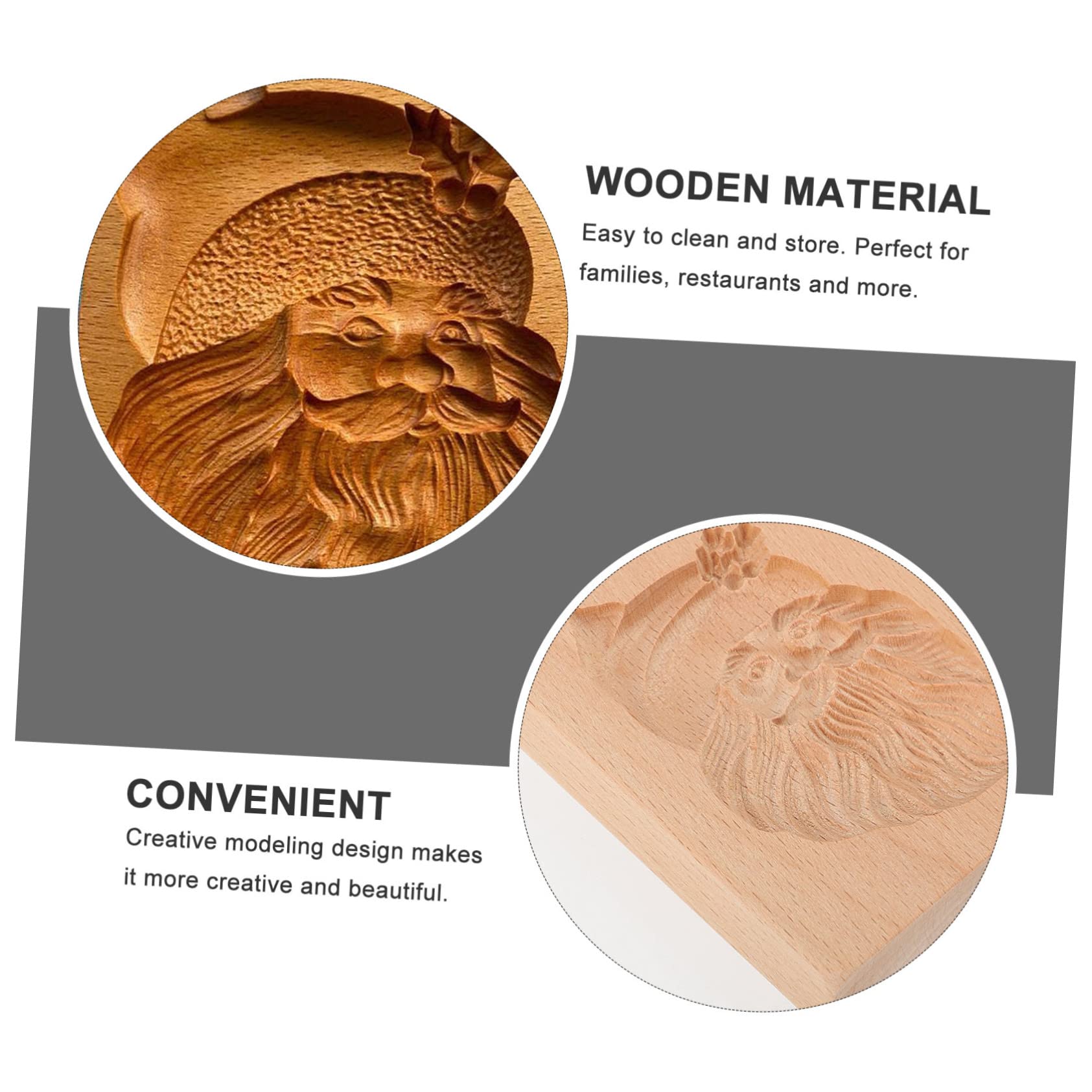 Alipis 3 Piezas cortador de galletas de madera hombre relleno de gelatina Día festivo fondant casa cortadores de galletas navideñas molde para hornear de navidad Baking Accessory