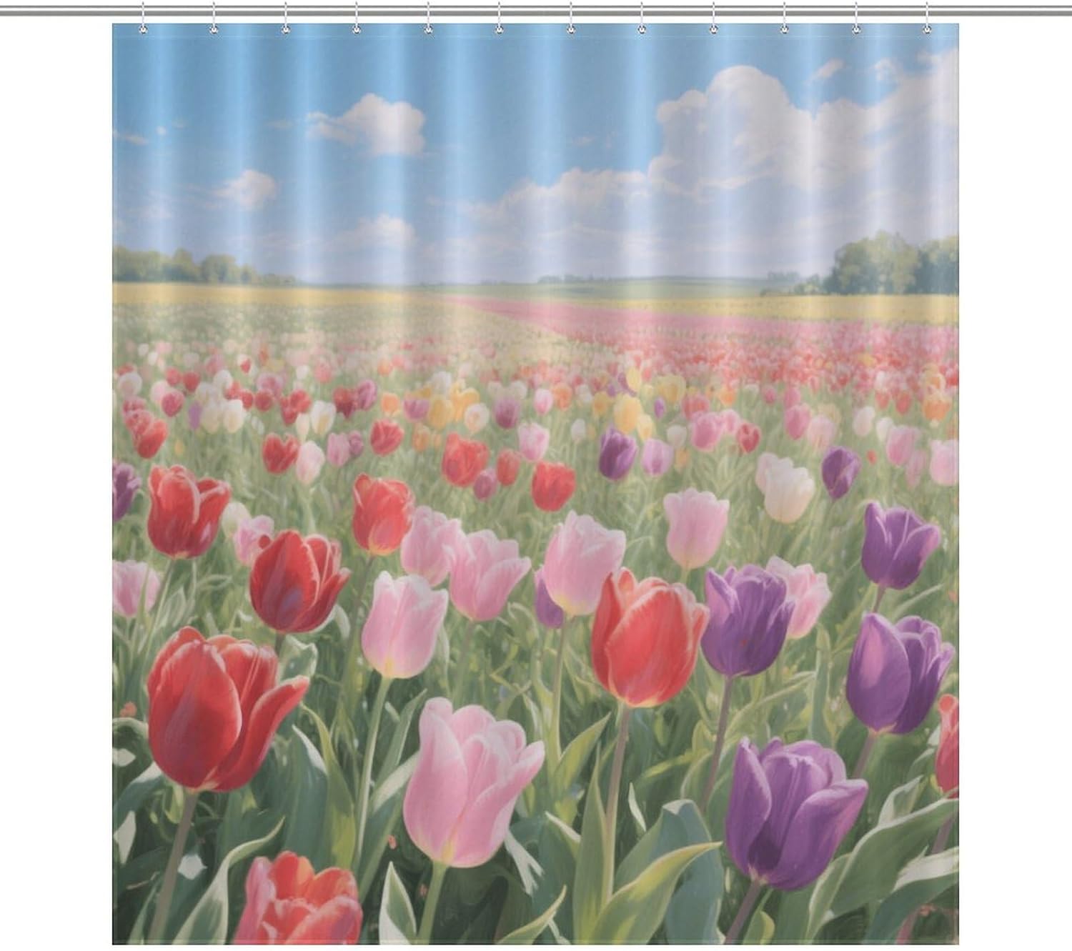 Shower Curtains Fabric Shower Curtain Liner Liner Showers Curtain Tulip Fields Showers Curtin Opaque for Privacy Protection Water Splash Protection High Aesthetics