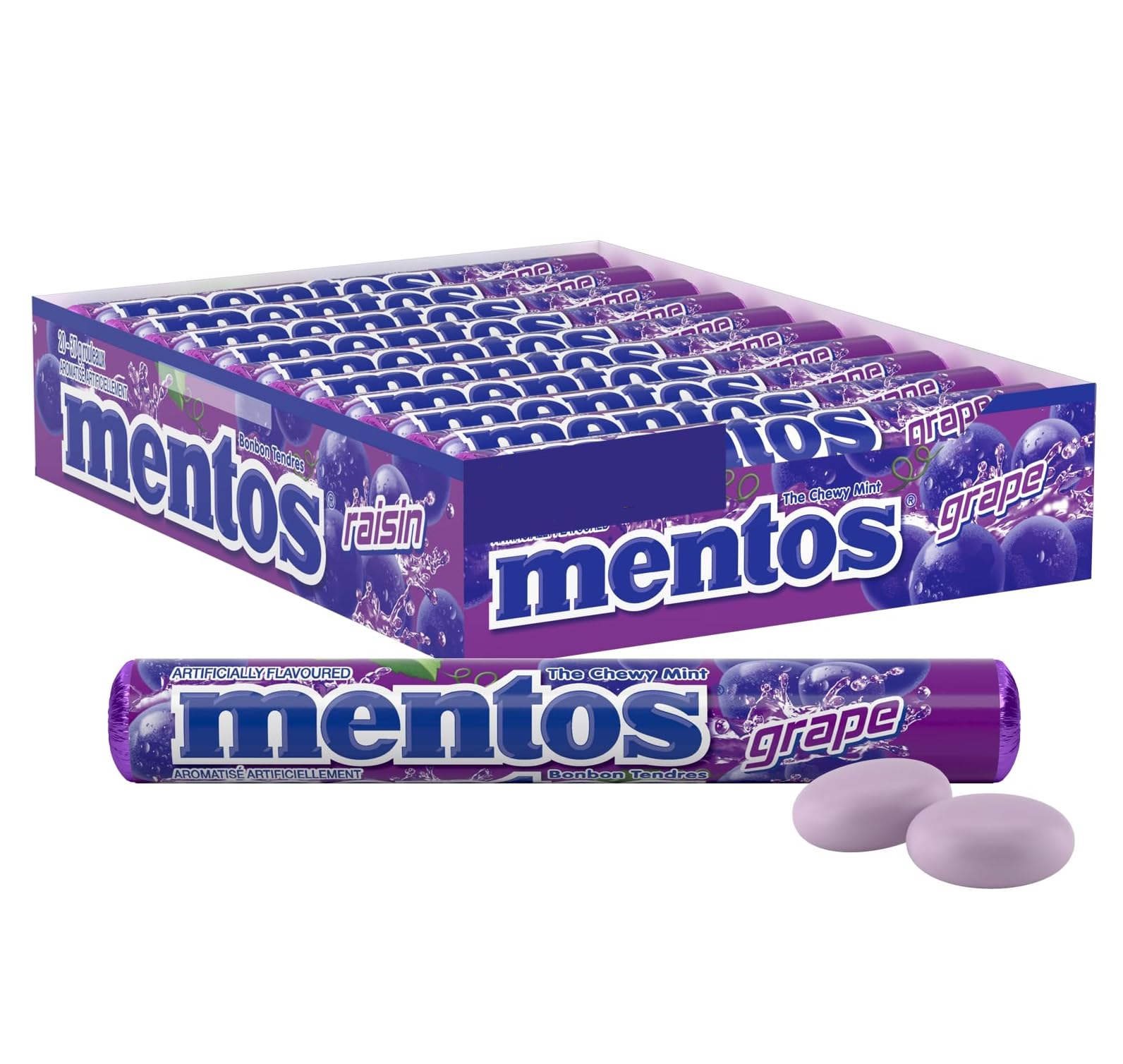 Mentos Chewy Mint Candy Roll, Grape Flavour Pack Of 14, (14x29g)-image-20