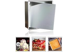 Anodized Aluminum 6 Inch Square Cake Pan: Chiffon Cake Mold Baking Mould with Detachable Bottom