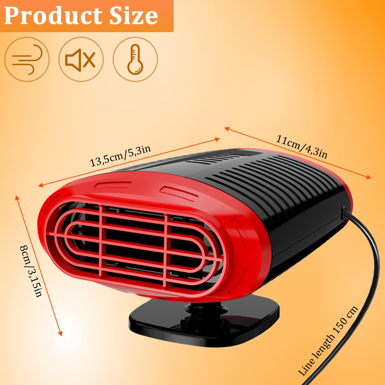 200W Autoheizung 12v: Auto Heizung Tragbar akku kfz Heizlüfter, Zigarettenanzünder 12 Volt Standheizung Scheibenheizung sitzheizung mit Ventilator für Wohnmobil PKW Camping LKW 12 v Car Heater