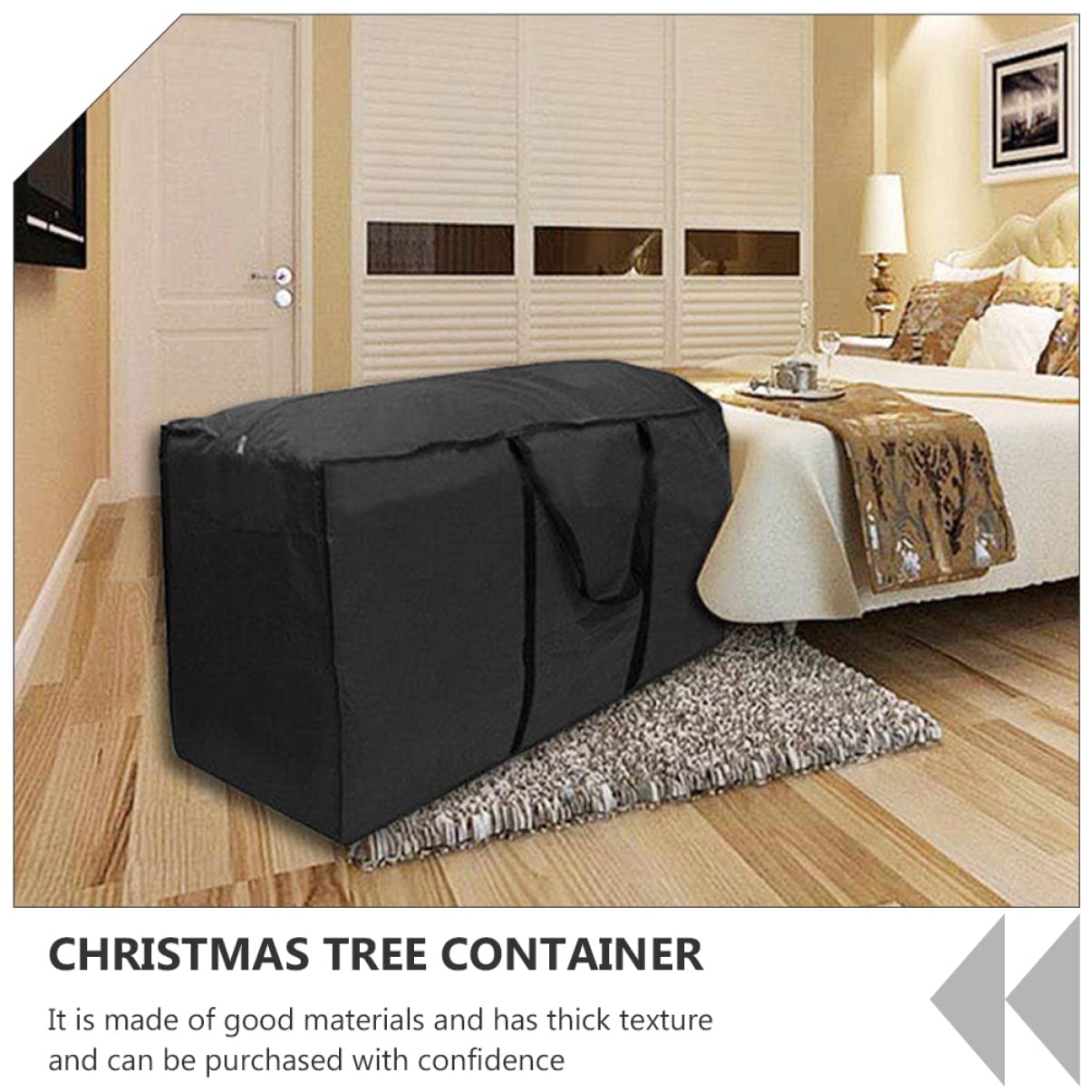 GOOHOCHY 1pc Christmas Tree Storage Bag Container Heavy-duty Zipper for Xmas Tree and Holiday Decor Versatile Pouch for Carpets Clothes and Quilts Easy to Carry Double Handles