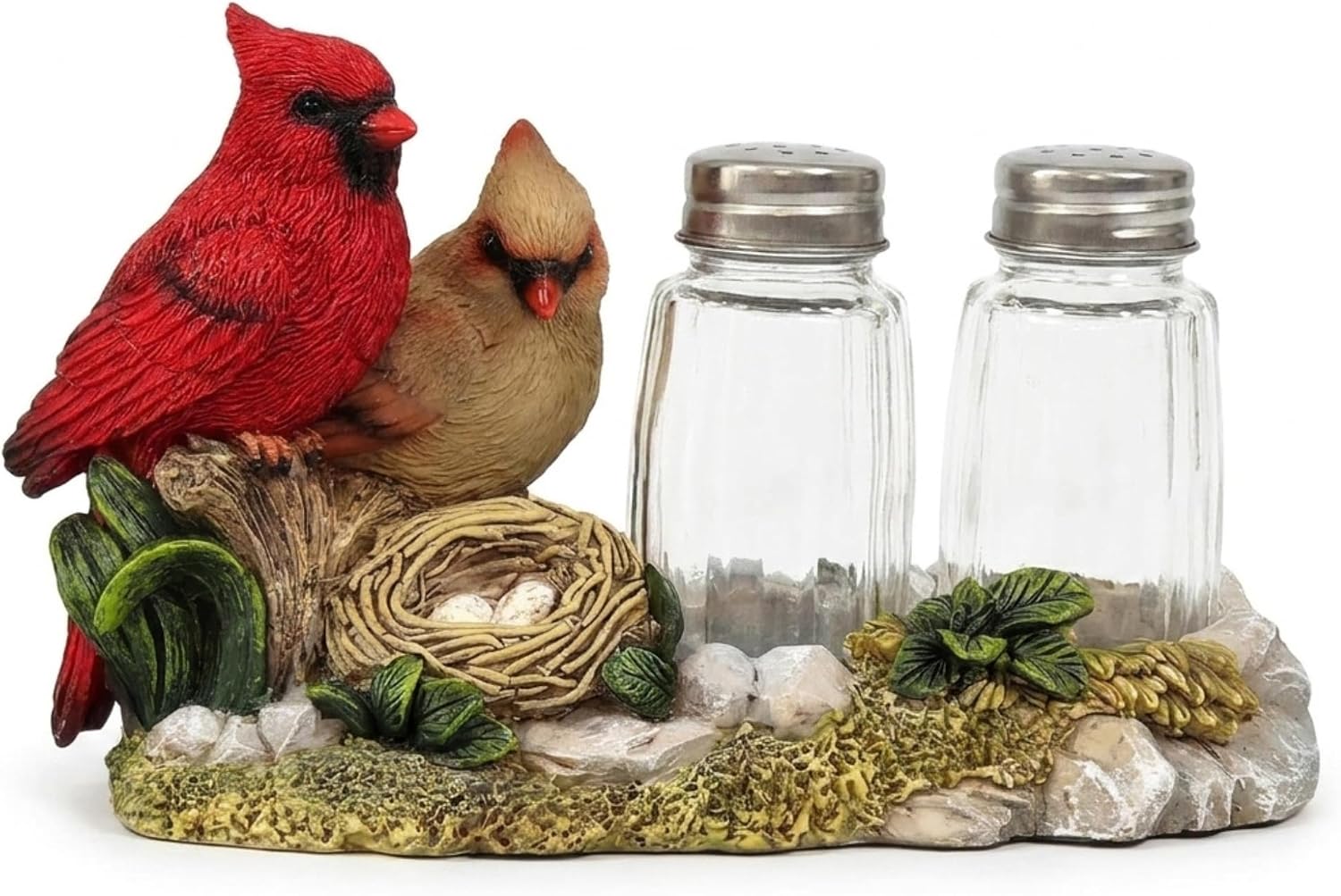 The Bridge Collection Decorative Cardinal Salt And Pepper Shaker Set - Nature Themed Bird Pair Kitchen And Table Top Decor