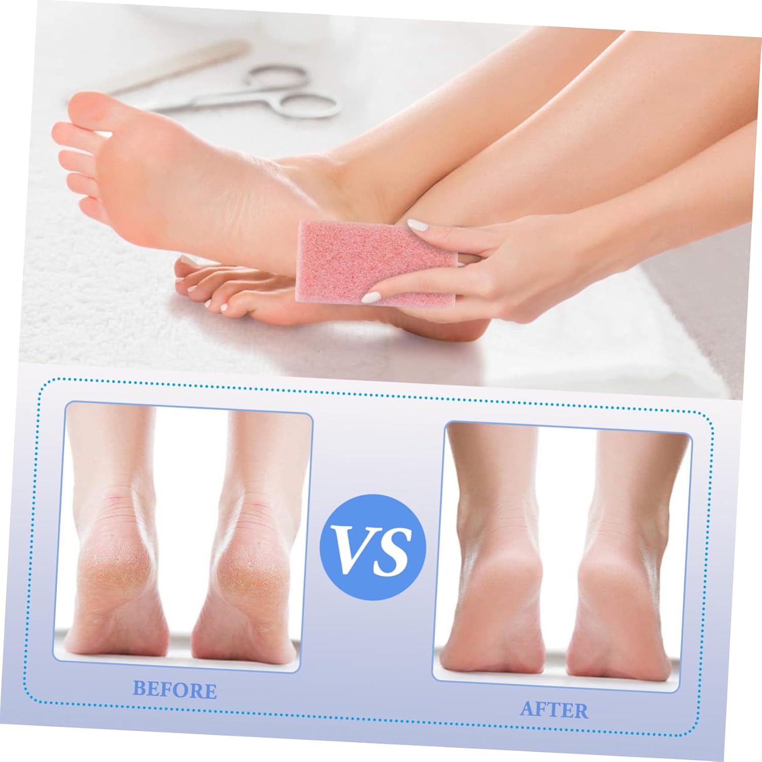 4PCS Natural Pumice Foot Care Scrapers Callus Removers Rough Stone Exfoliating Rocks for Dead Skin Removal Feet Rasps with Smooth Edges Comfortable Grip for Men and Random Color