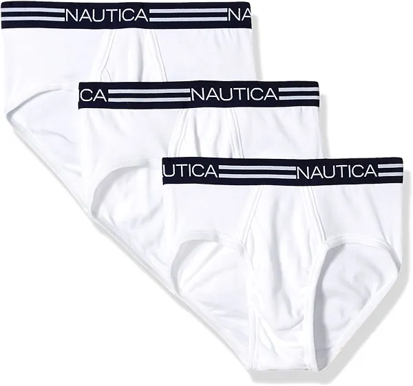 Nautica mens Classic Cotton 3-pack Fly Front Briefs