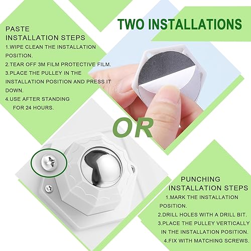 Miniatura 6 de Paquete de 8 ruedas giratorias autoadhesivas, ruedas giratorias de 360 para electrodomésticos pequeños, ruedas universales de acero inoxidable para