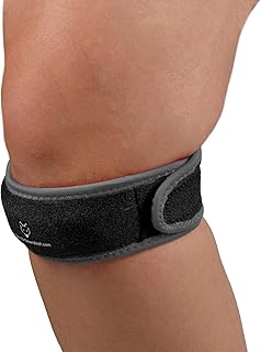 Dr. Wolf Knee Strap for Patellar Tendon Support â€“ Pain Relief Band for Jumperâ€™s Knee, Basketball, Running, Tendonitis, Patellofemoral, Chondromalacia - Adjustable Neoprene Brace (Black)