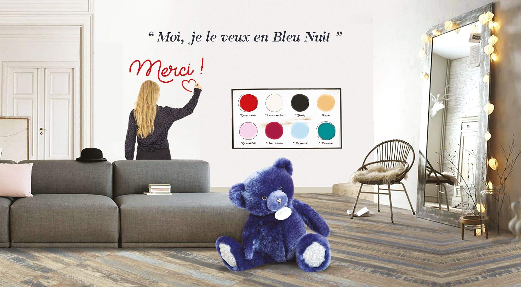 Doudou et Compagnie - Ours En Peluche - 40 cm - Bleu Jean - Ours Collection - DC3726