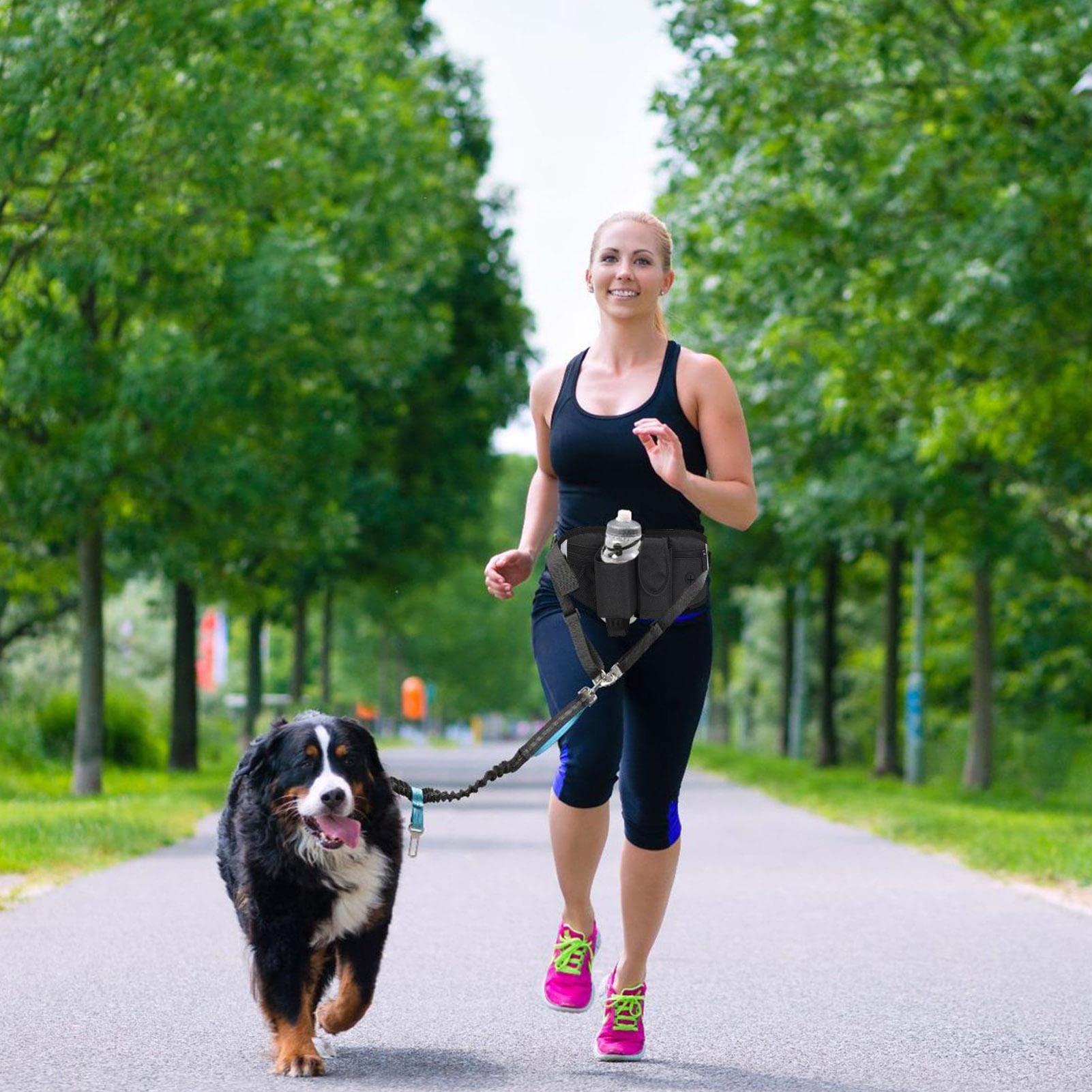 Para Cinturón Para Perros - Mochila De Cintura Para Ejercicios Para Perros | Riñonera Con Correas Ajustables | Funcional Para Pasear Perros | Correa Elástica Para Entrenamiento De Mascotas