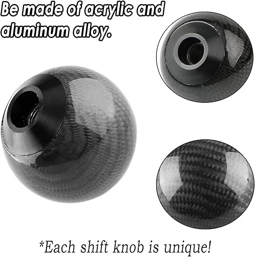 Miniatura 10 de YIUIY Pomo de palanca de cambios redondo universal estilo mármol 5 6 velocidades para vehículos automáticos manuales con adaptadores (morado)