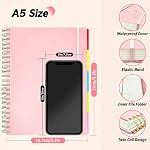 360 Pages A5 Un carnet de notes spirale, 5 Objet Notebooks College Règled, 100 GSM Journal en papier épais doublé, grand livre de notes avec des séparateurs amovibles pour l'école, bureau, travail et écriture (noir)