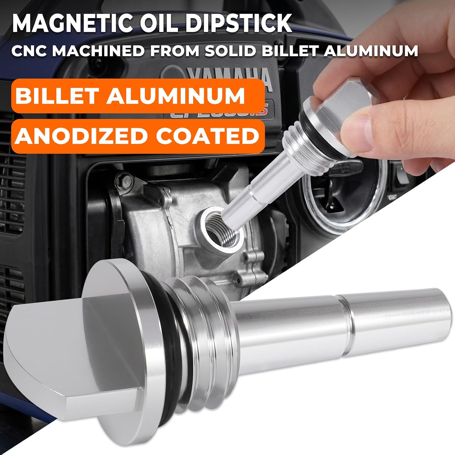 Camoo Magnetic Oil Dipstick Aluminum Silver for Yamaha EF1000iS, EF2000iS, EF2200iS, for Wen 56200i, for Atima AY2000i, for Champion 73536i, for Rainier R2200i and More. image 4