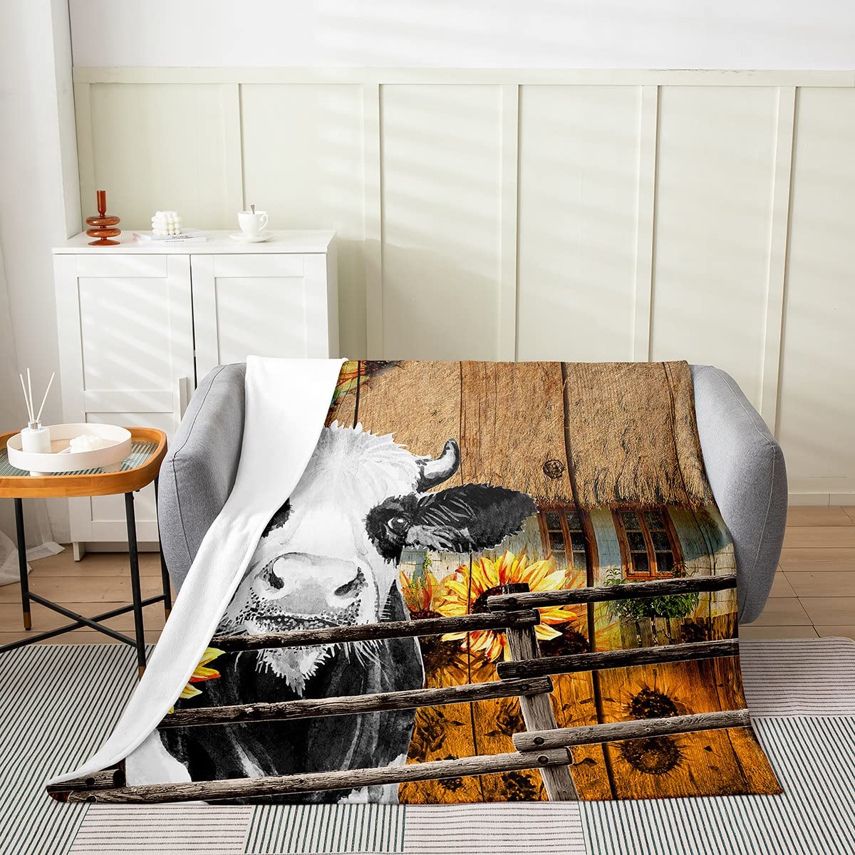 Coperta In Pile 3D Stampa Mucca 150x200 Cm | Morbida Flanella Per Letto, Divano O Viaggio | Regalo Originale Per Bambini E Adulti