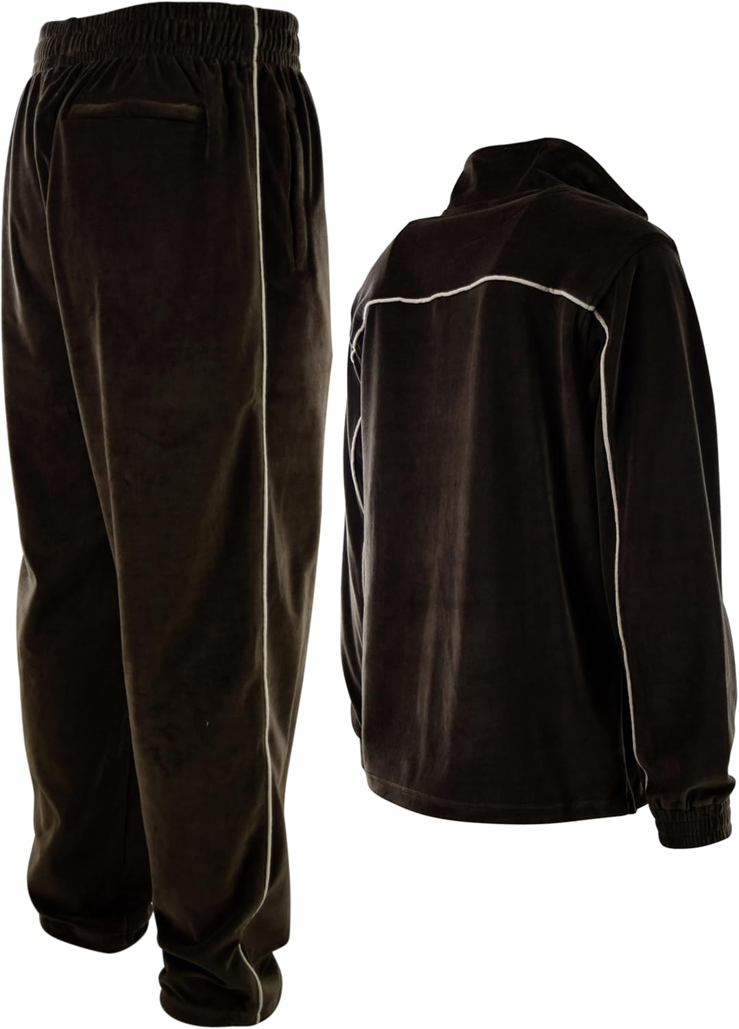 ChoiceApparel Mens Velour Tracksuit with Zippered Pockets - Image 6