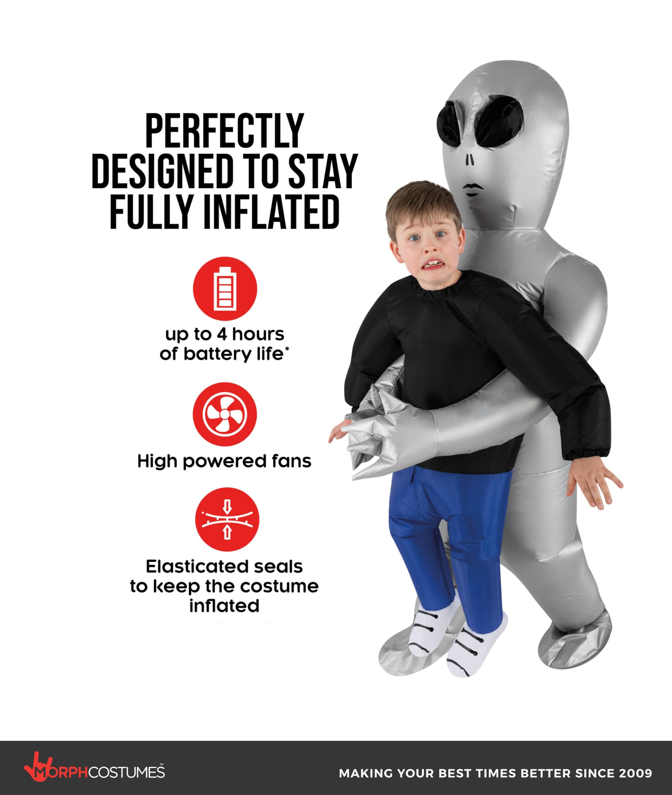 Morph Alien Kostüm Kinder, Karneval Kostüm Alien, Aufblasbares Kostum Kinder, Karneval Kostum Aufblasbar, Faschingskostüme Kind Junge & Mädchen
