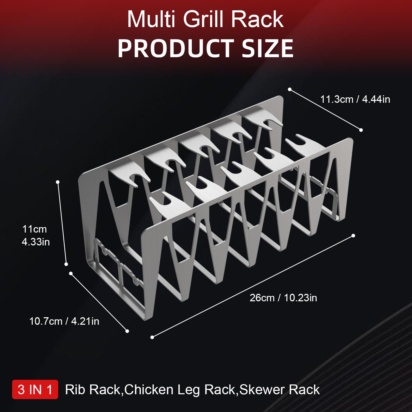 Spareribs uchwyt na grill, uchwyt na udka kurczaka, akcesoria do grilla ze stali nierdzewnej, całkiem proste, pośrednie grillowanie, wielofunkcyjny grill dla mężczyzn, dobry prezent (zestaw 2
